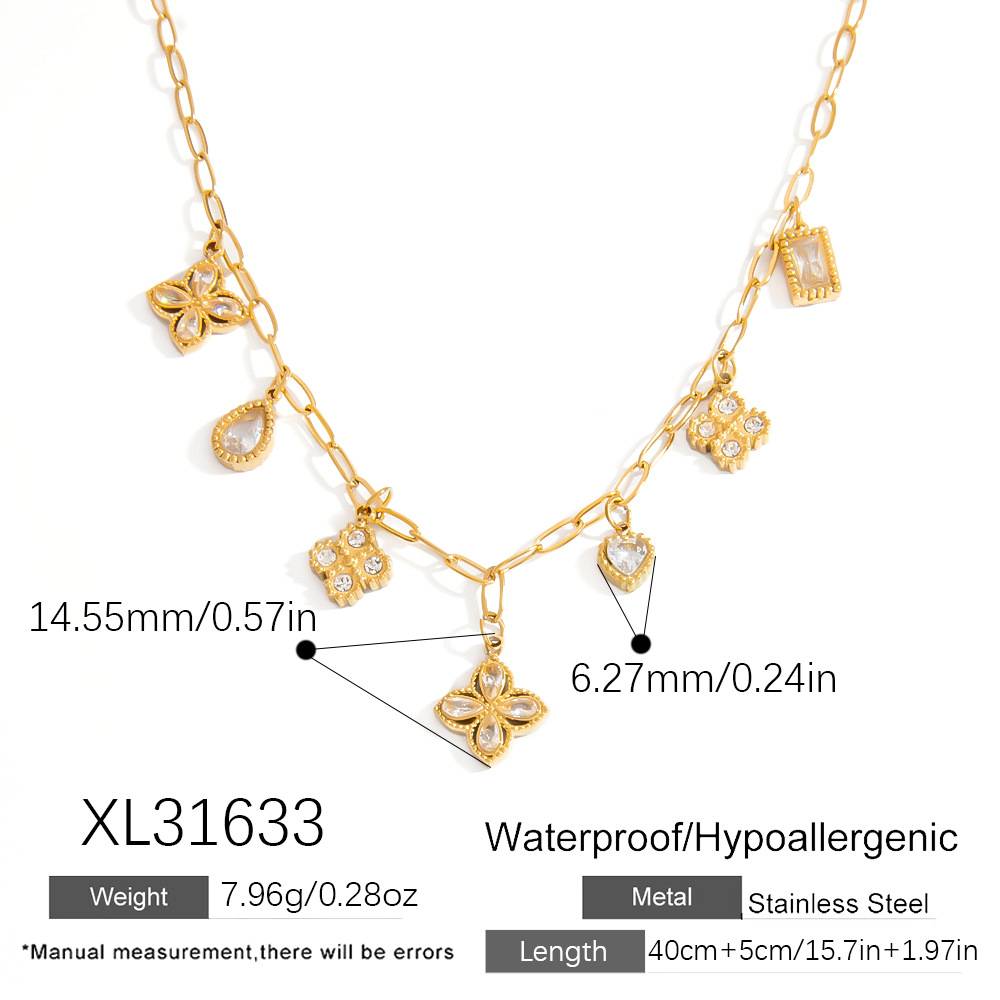 Simple Series Gold Color Stainless Steel Necklaces for Women h5Picture2