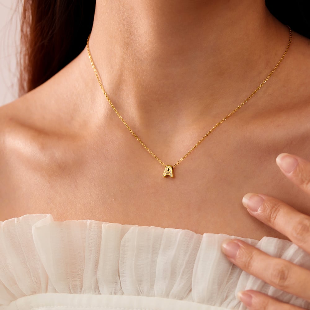 1 Piece Classic Series Daily All-match Letter Stainless Steel Gold Color Women's Pendant Necklaces h5Picture5