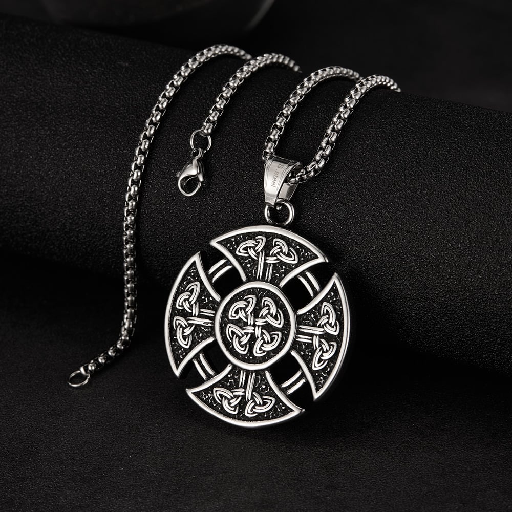 Şık Kelt Düğümü Paslanmaz Çelik Erkek Kolyeleri h5Resim3