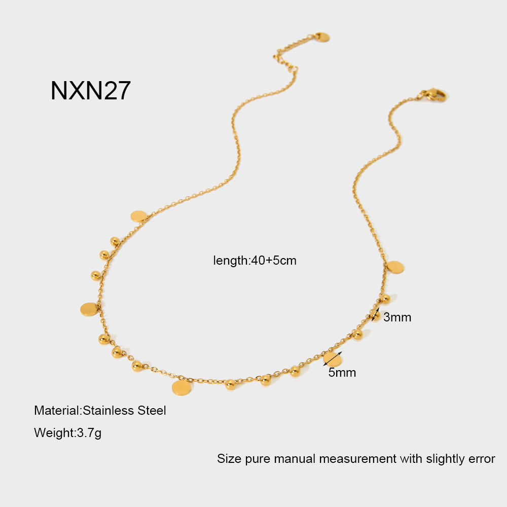 Simple Series Drop - shaped Gold - colored Stainless Steel Women's Necklaces