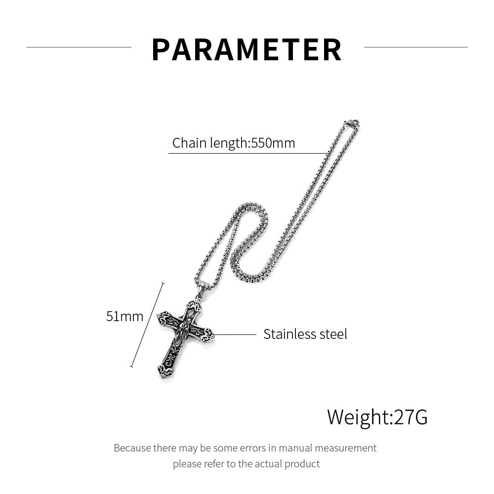 1 Piece Premium Cross Stainless Steel Men's Necklaces h5Picture5