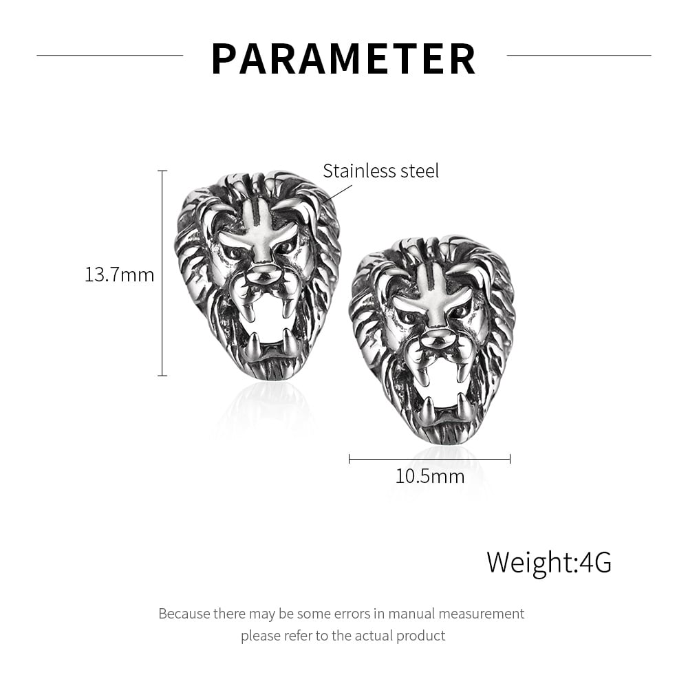 1 Pair Rock Snake Stainless Steel Men's Earrings h5Picture6