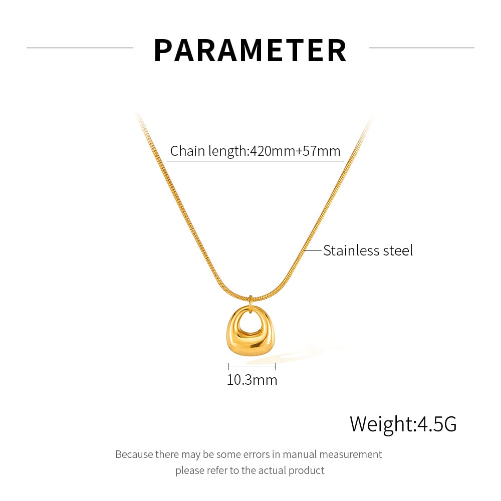 1 Stück Simple Series Tägliche geometrische Edelstahl Goldfarbene Damen-Anhängerketten h5Bild7
