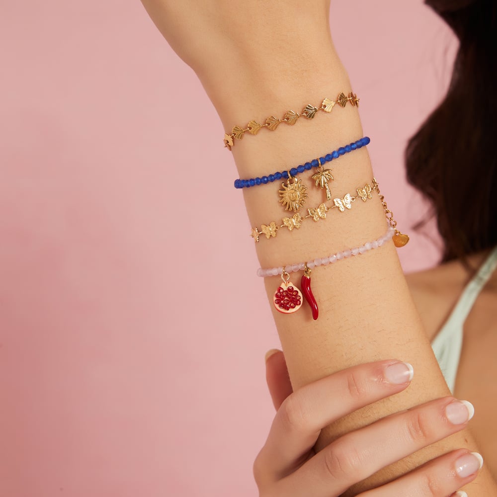 Vivid Fruits Stainless Steel Gold Color Women's Charm Bracelets Picture4