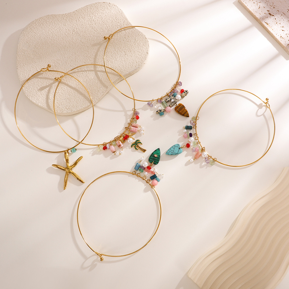 Vakantie Oceanic roestvrij staal goudkleurige dameschokers h5Afbeelding3