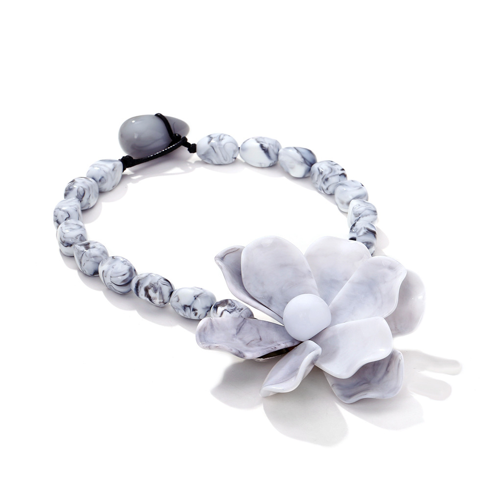 1 Piece Vacation Style Exaggerated Floral Beaded Necklace h5Picture5