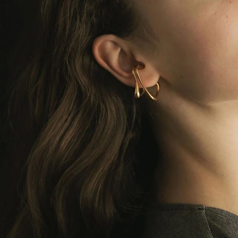 Boucles d'oreilles pour femmes, légères et luxueuses, au design géométrique et niche h5Image3