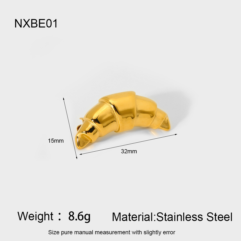 Creative Cow Horn Wrap Gold Stainless Steel Women's Brooch 