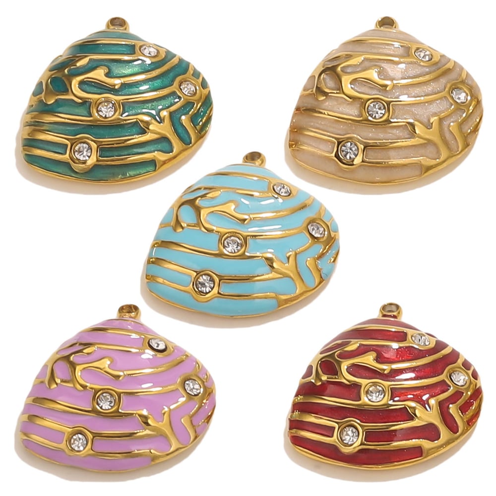 1 Piece Polychrome Series Shell Stainless Steel Women's Pendants h5Picture6