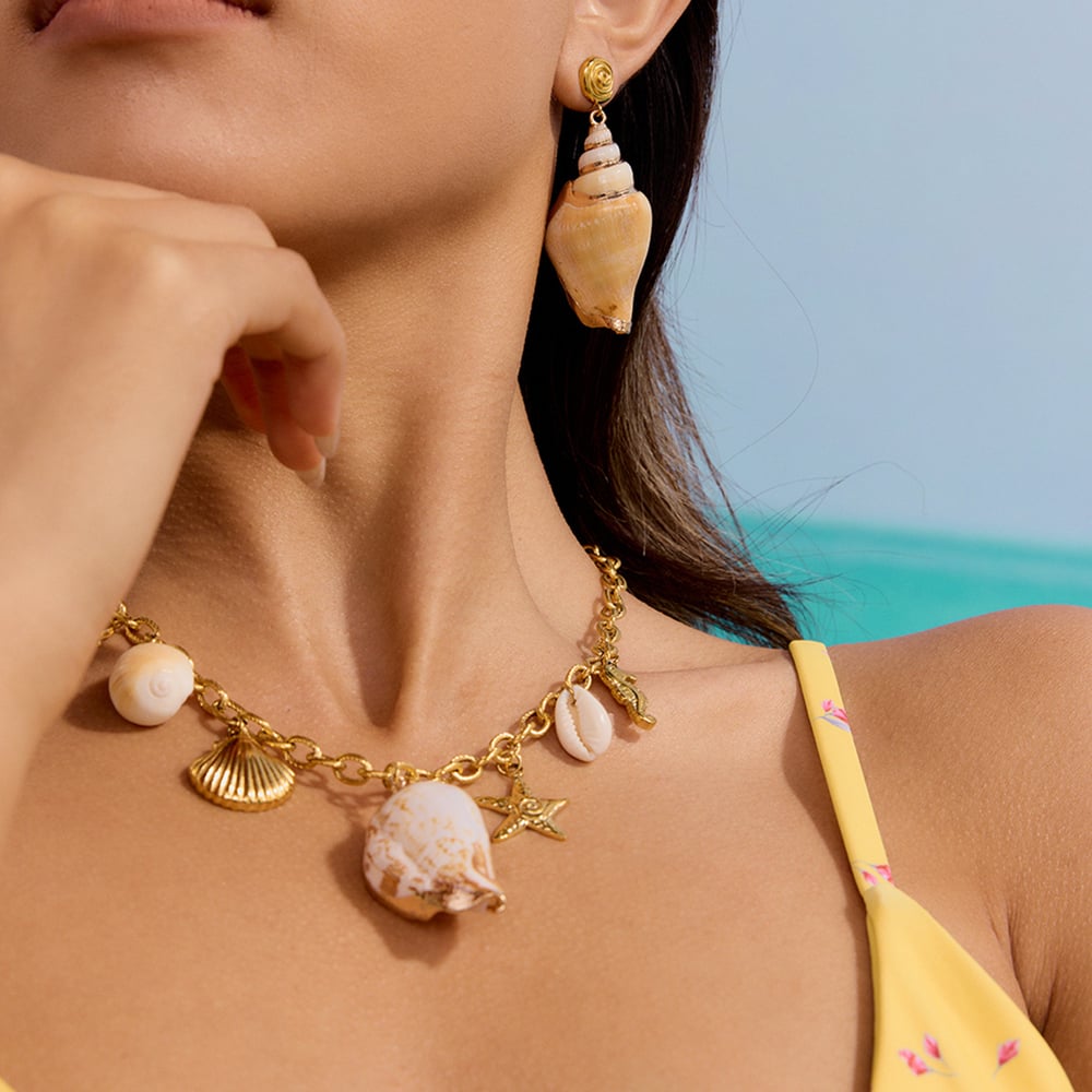 1 Pair Simple Series Vacation Turtle Stainless Steel   Gold Color  Shell Women's Drop Earrings h5Picture3