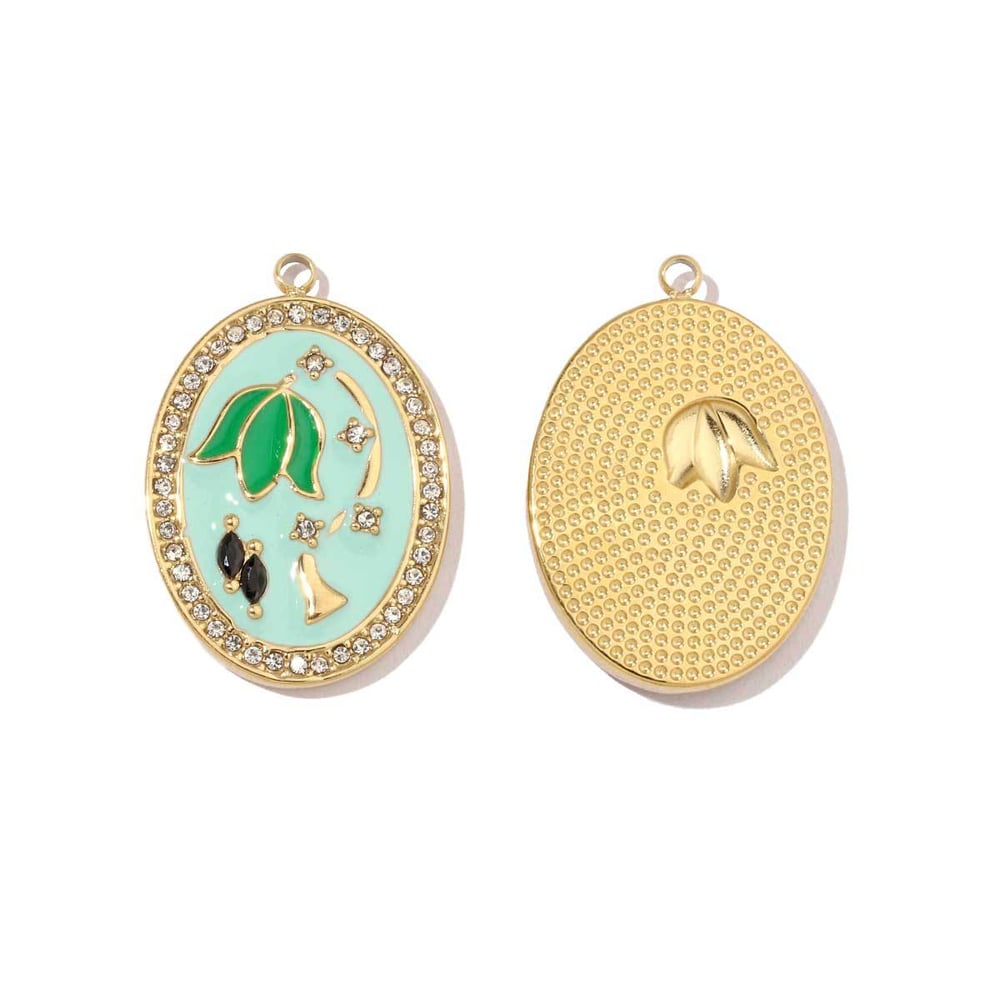 Exquisite Flowers Stainless Steel Gold Color Pendants