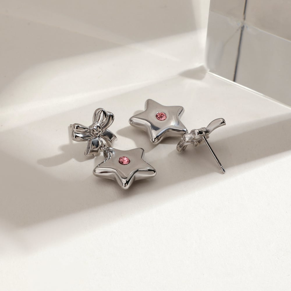 Sweet and Cool Style Star Stainless Steel Drop Earrings h5Picture5