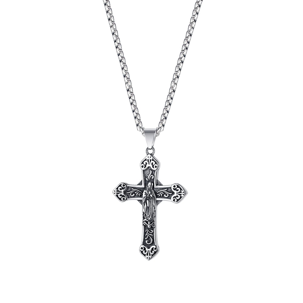 1 Piece Premium Cross Stainless Steel Men's Necklaces