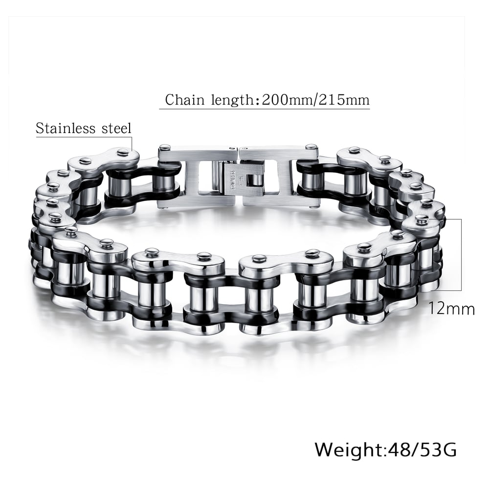 Classic Locomotive Chain Stainless Steel Men's Bracelets h5Picture8