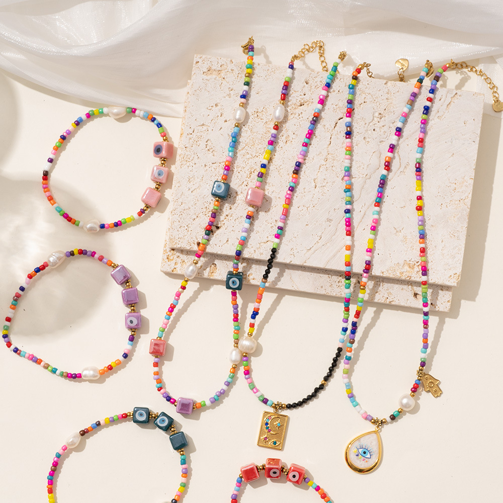 Colorful Romantic Series Beads Natural Stone Women's Beaded Necklaces h5Picture3