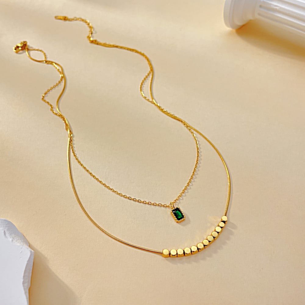 1 Piece Charming Series Simple Rectangular Titanium Steel Gold Color Women's Chain Necklaces h5Picture5