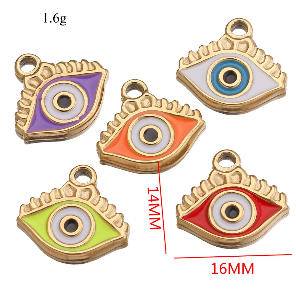 1 Piece Colorful Series Classic Eye Shape Stainless Steel Women's Pendants h5Picture3