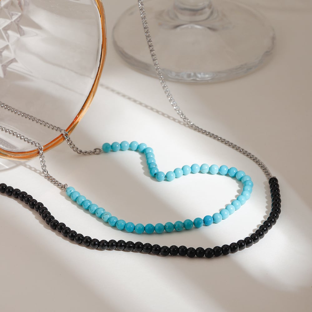 Retro Stainless Steel Beaded Necklaces Picture2