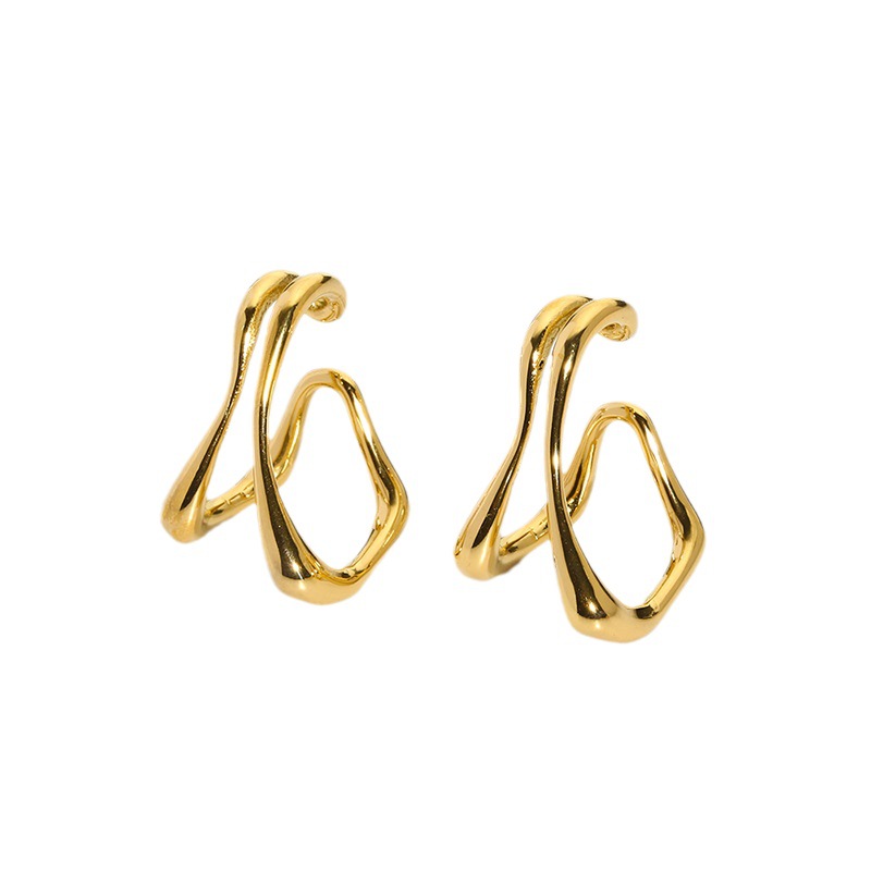Boucles d'oreilles pour femmes, légères et luxueuses, au design géométrique et niche h5Image5