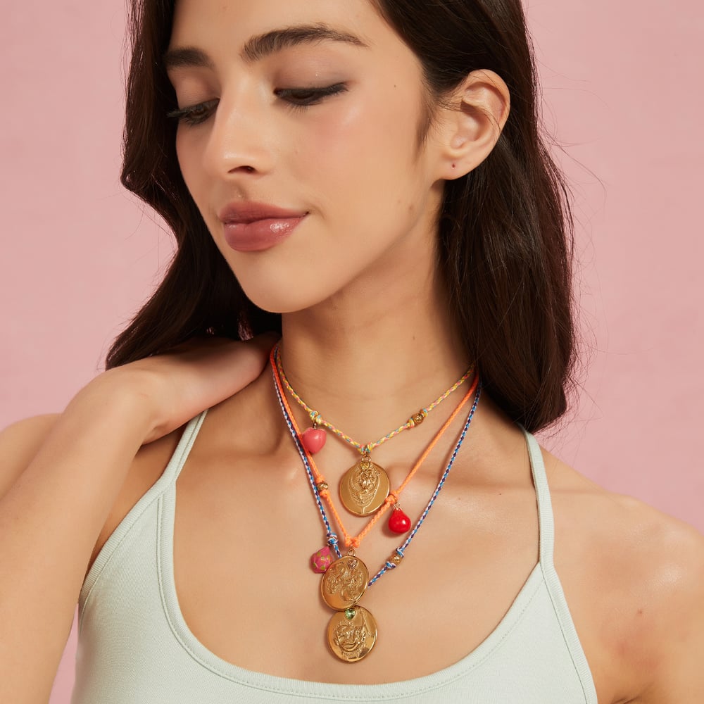 Constellation Series Retro Annular Stainless Steel Gold Color Women's Pendant Necklaces h5Picture5