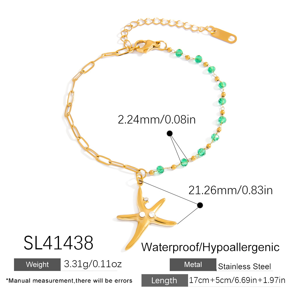 Oceanic roestvrijstalen armbanden met gouden bedel h5Afbeelding2