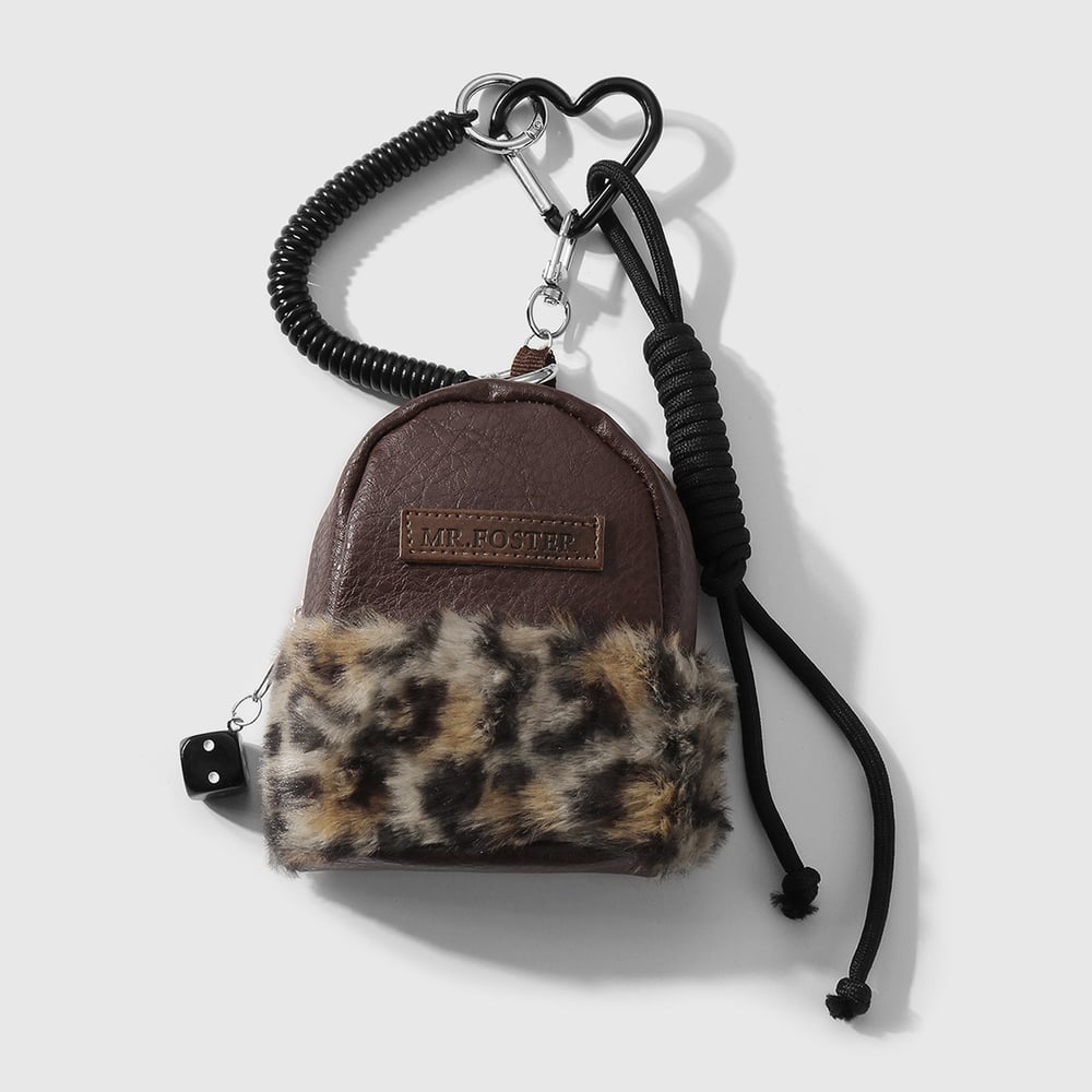 1 Piece Vintage Plush Leopard Mini Bag Charms h5Picture5