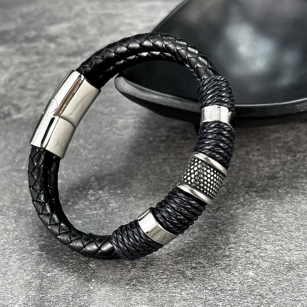 1 Piece Modern Rectangular Leather Men's Bracelets h5Picture6