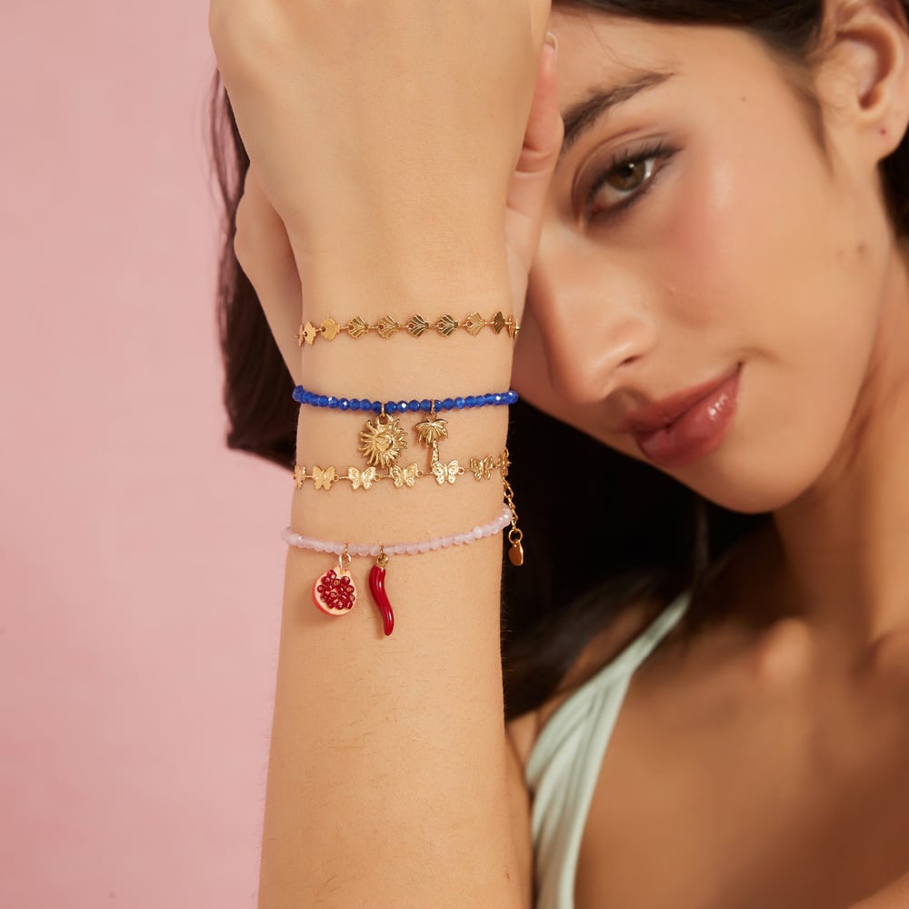 Vivid Fruits Stainless Steel Gold Color Women's Charm Bracelets Picture5