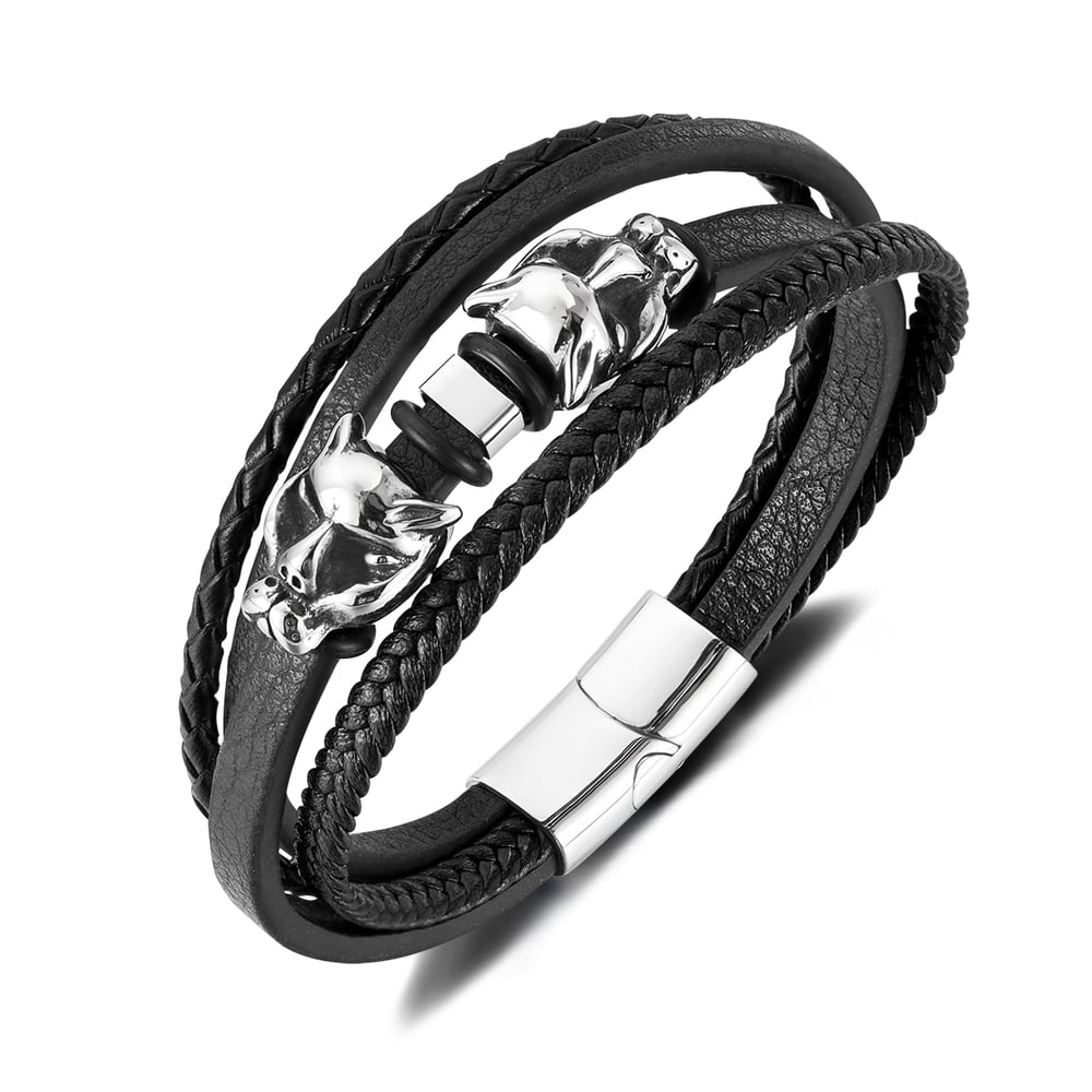 1 bracelet en cuir léopard pour homme