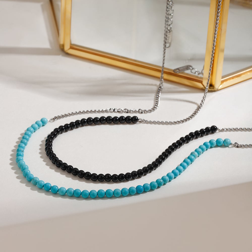 Retro Stainless Steel Beaded Necklaces Picture4