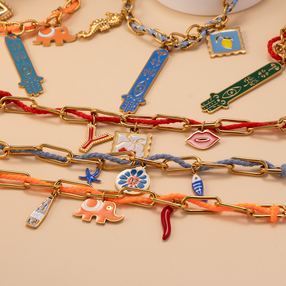 1 Piece Luxurious Series Bohemian Elephant Sennit Stainless Steel Gold Color Women's Pendant Necklaces h5Picture4