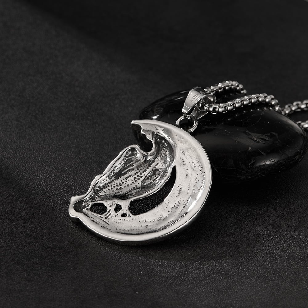 Collares vintage de acero inoxidable con diseño de cuervo para hombre Imagen6