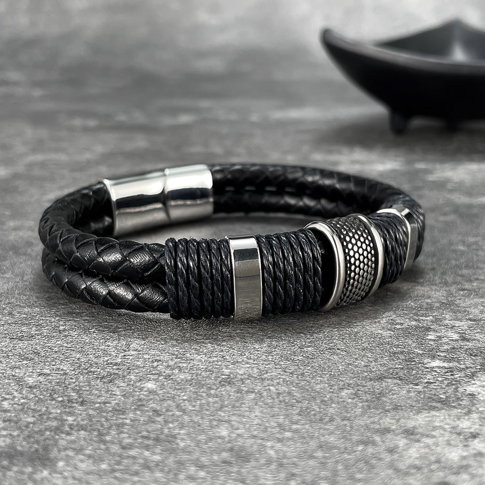 1 Piece Modern Rectangular Leather Men's Bracelets h5Picture7