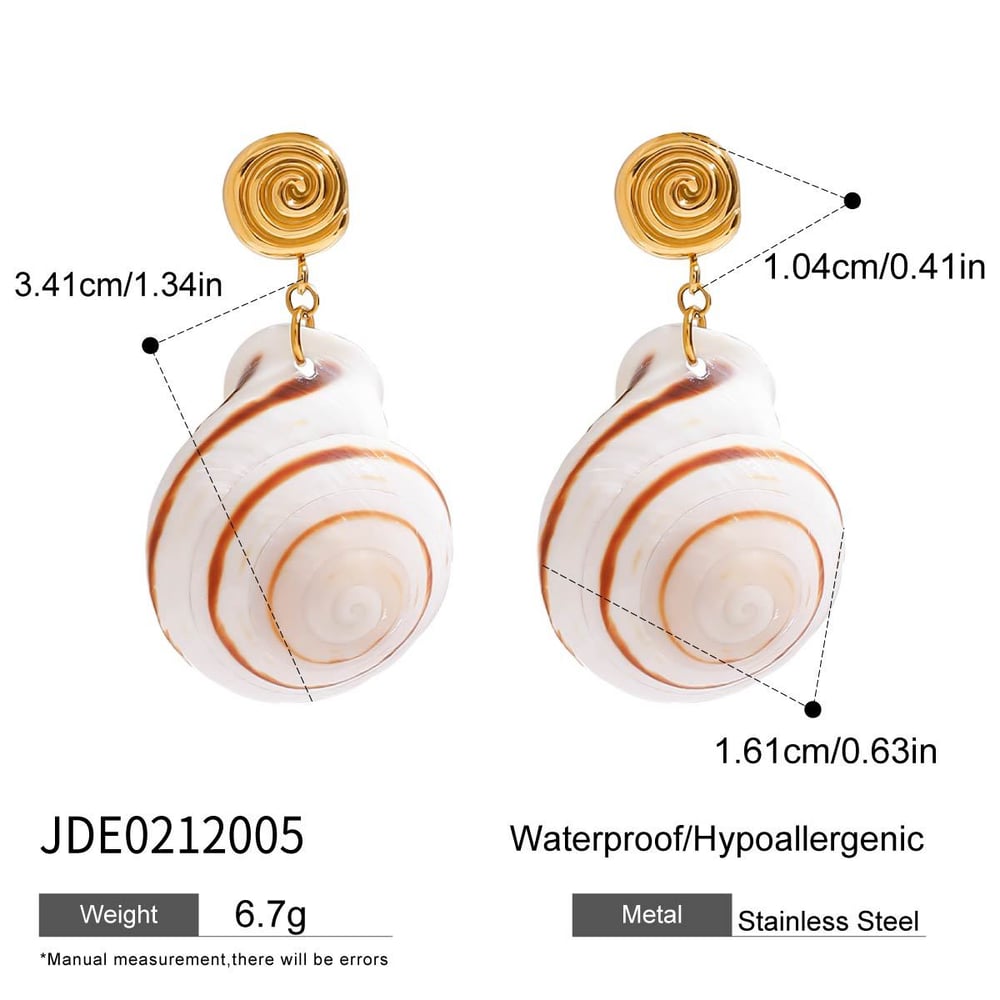 Kabuk Şeklinde Damla Küpeler h5Resim2