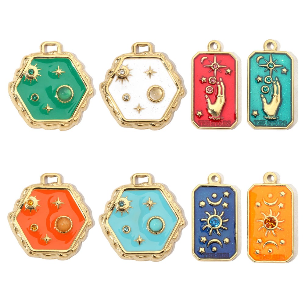1 Piece Polychrome Series Sun Stainless Steel Gold Color Women's Pendants h5Picture6