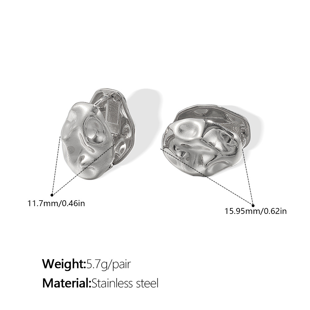 Geometric Titanium Steel Gold Color Clip-on Earrings