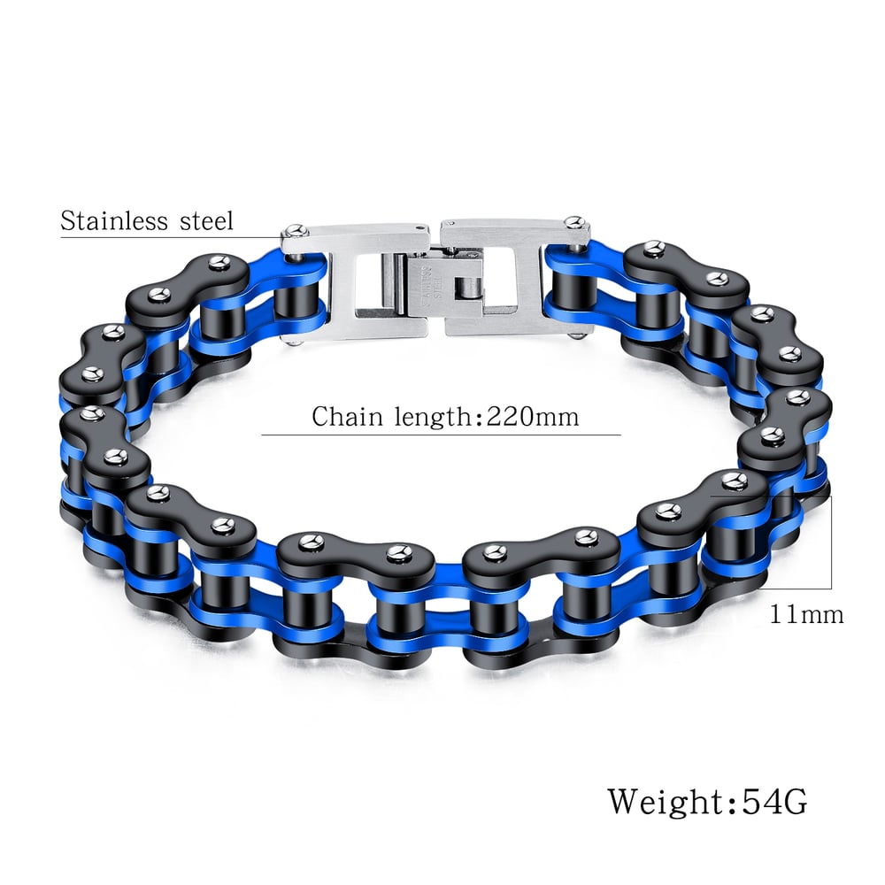 1 Piece Colorful Chain Stainless Steel Men's Bracelets h5Picture8