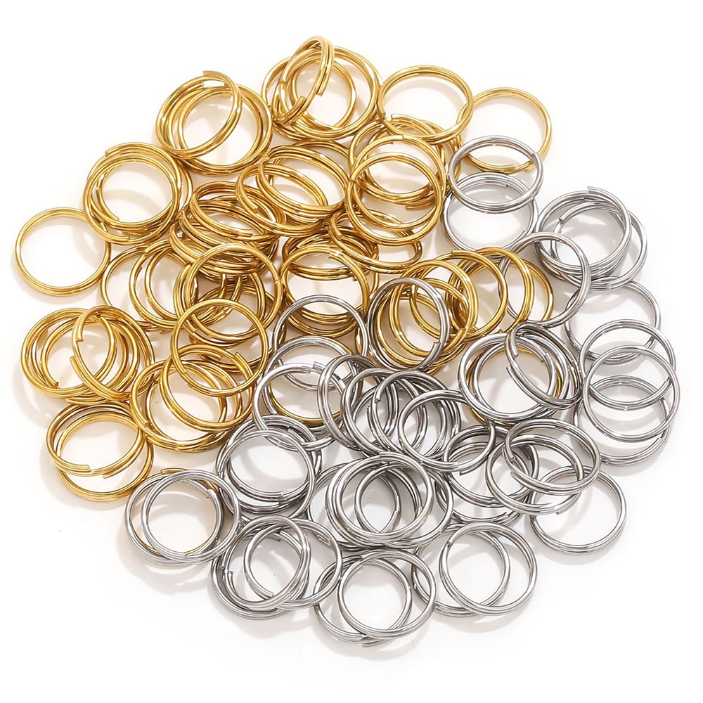 Porte-clés double classique en acier inoxydable pour femme, 1 pièce h5Image3