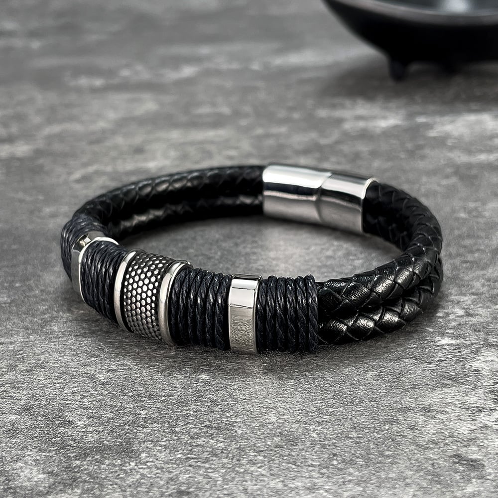 1 Piece Modern Rectangular Leather Men's Bracelets h5Picture5