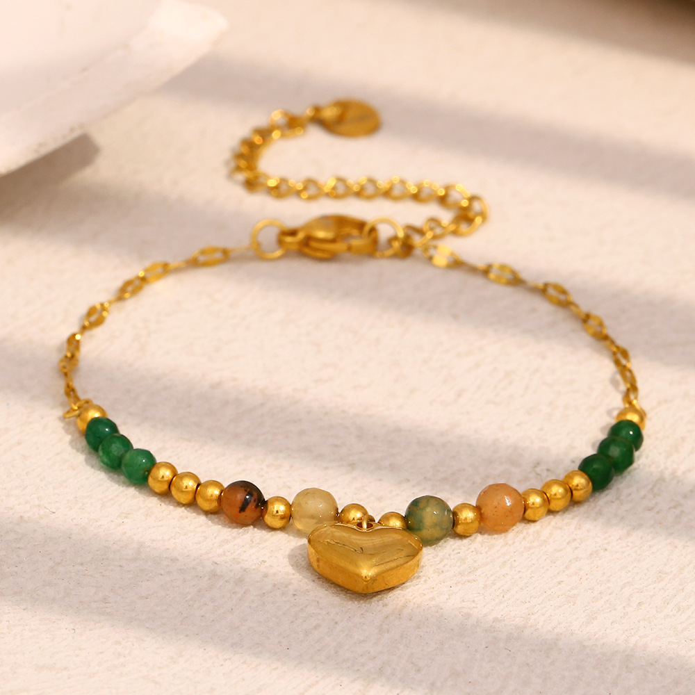 Retro Heart Stainless Steel Beaded Bracelets h5Picture5