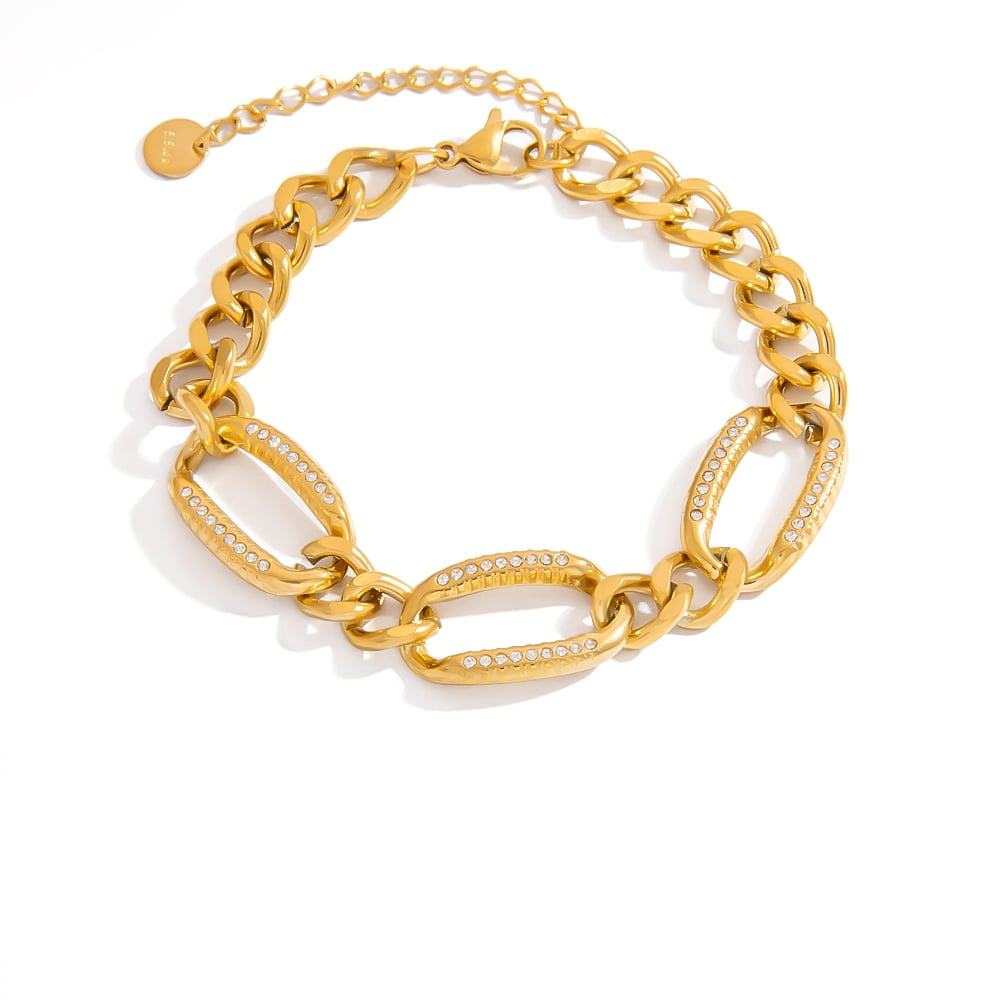 Shell Shape Stainless Steel Gold Color Chain Bracelets