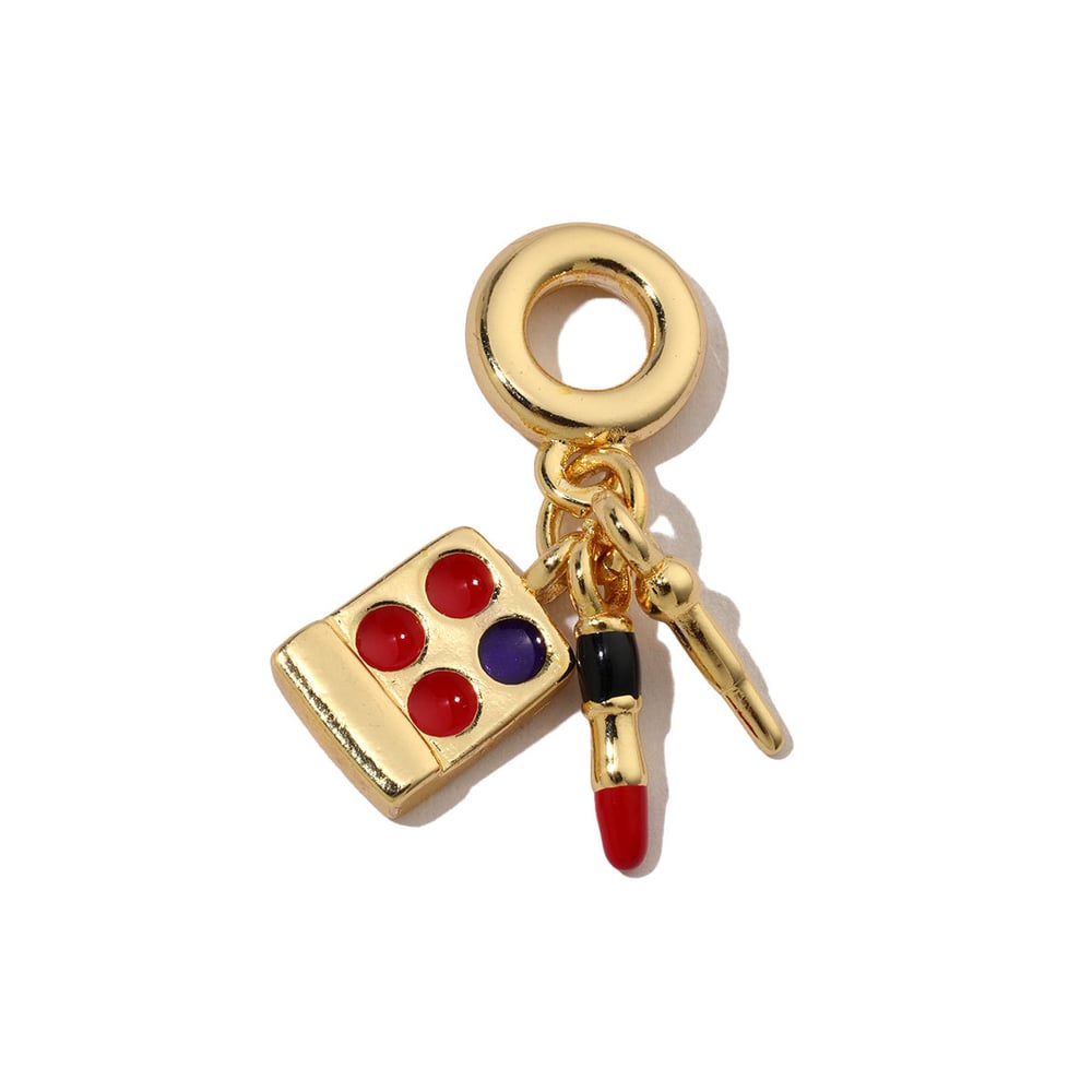 Colorful Lipstick Oil-drop Copper Gold Color Pendants