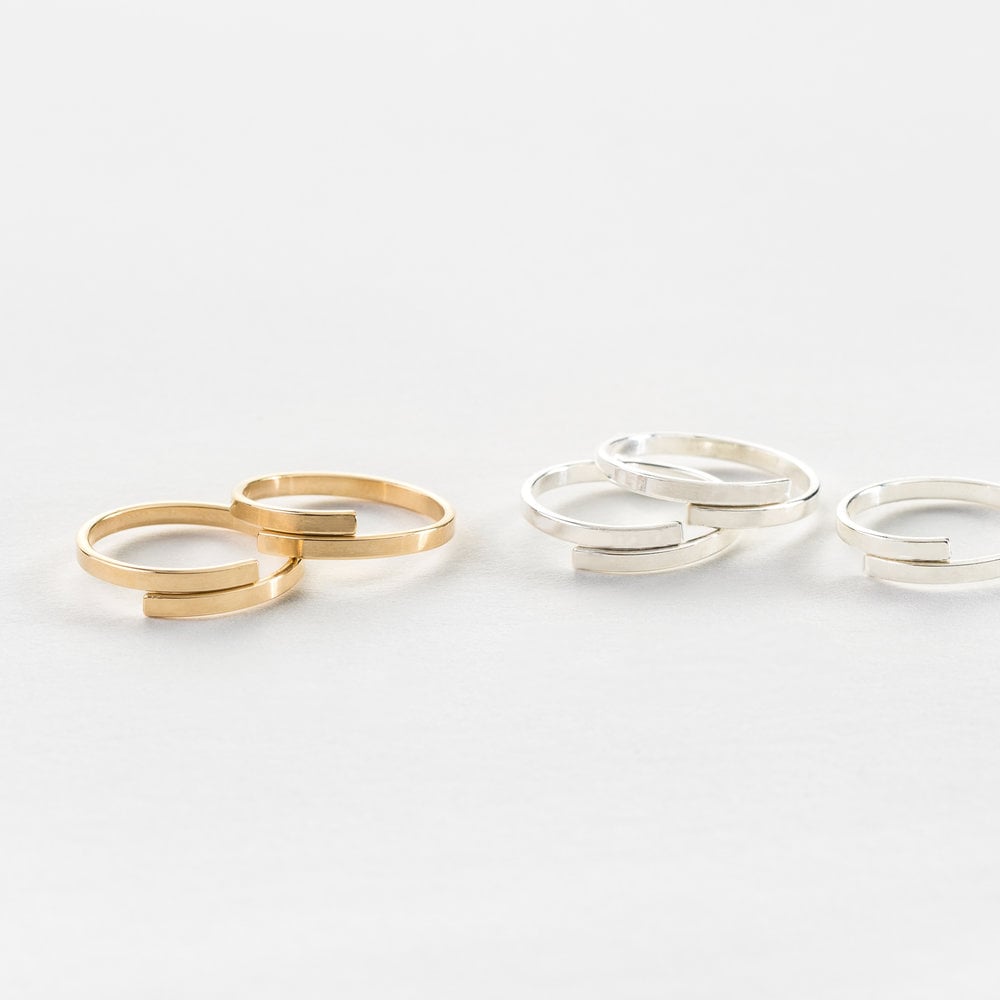 Simple Series Everyday Gold - colored Stainless Steel Couple Rings h5Picture3