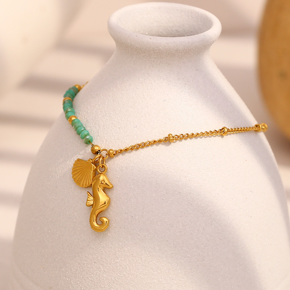 Seahorse Stainless Steel Gold Color Charm Bracelets h5Picture4