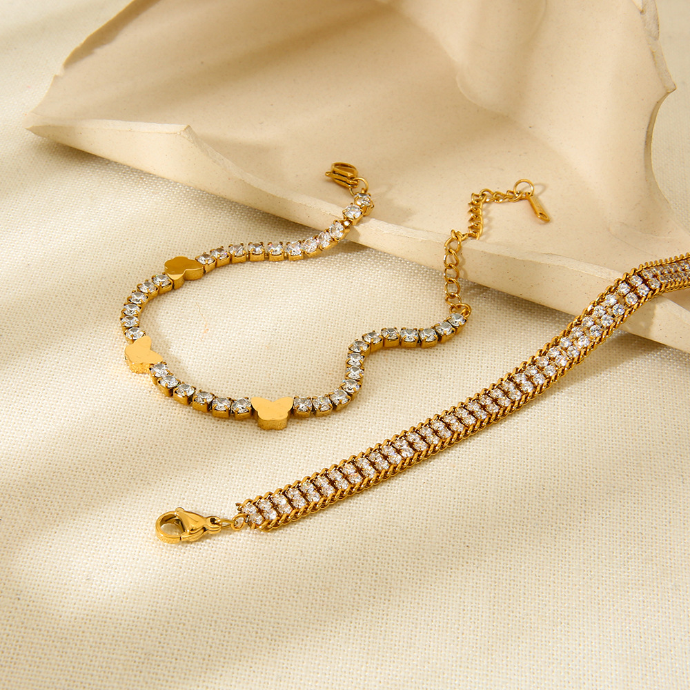 Light Luxury Design - Oriented Gem - inlaid Stainless Steel Women's Bracelets h5Picture2