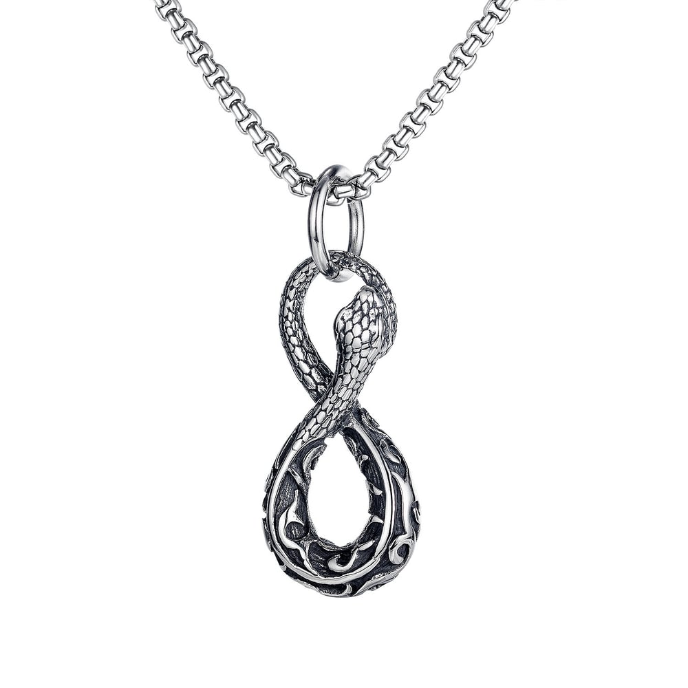 1 Piece Vintage Snake Stainless Steel Men's Necklaces