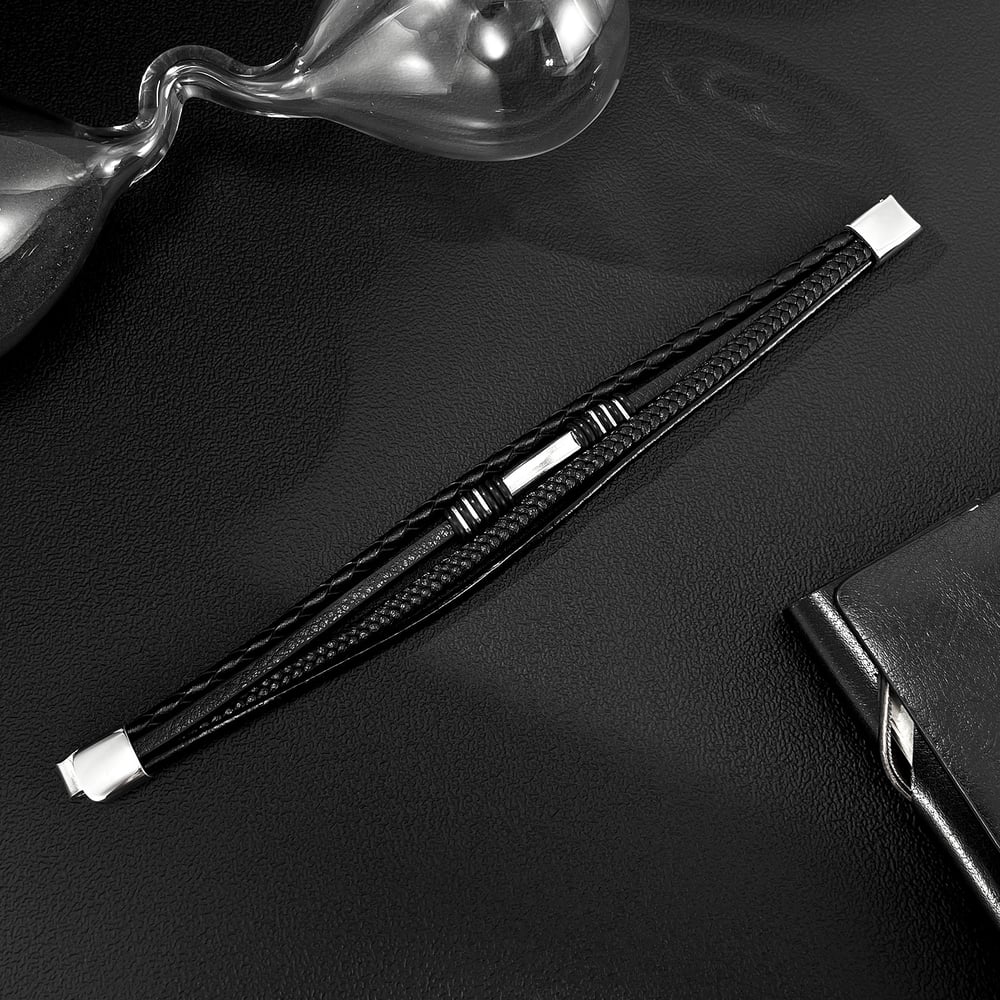 Bracelet minimaliste multicouche en acier inoxydable pour homme, 1 pièce h5Image2