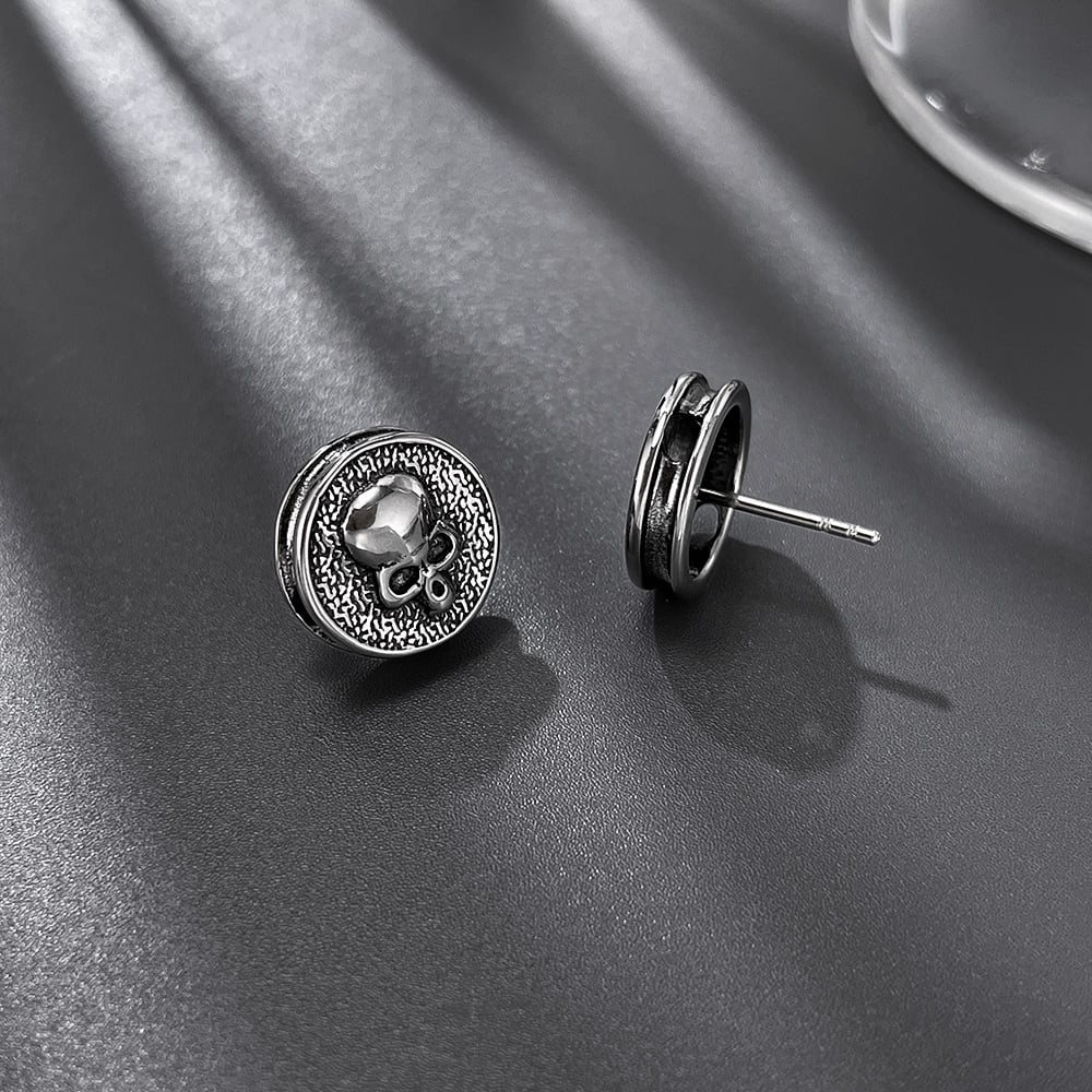 1 Pair Vintage Skull Stainless Steel Men's Earrings h5Picture4