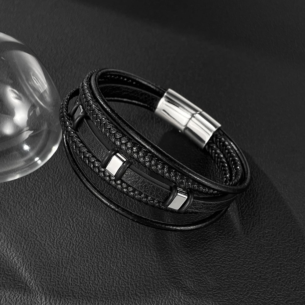 1 Piece Architectural Multilayer Stainless Steel Men's Bracelets h5Picture5