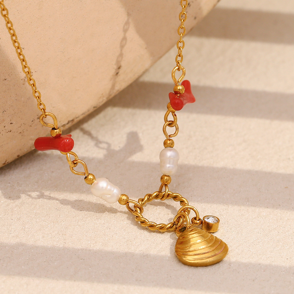 Vacation Stainless Steel Gold Color Pendant Necklaces h5Picture3
